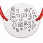 Brățară argint 925 cu bănuț mesaj Enjoy XmaSS și simboluri festive, șnur reglabil — cadou de Crăciun B-E1024