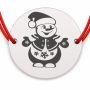 Brățară argint 925 cu bănuț om de zăpadă festiv, șnur reglabil — cadou de Crăciun B-E1878