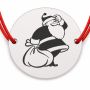 Brățară argint 925 cu bănuț Moș Crăciun cu sac de cadouri, șnur reglabil — cadou de Crăciun B-E1880