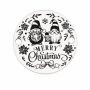Bănuț argint 925 cu doi gnomi și mesaj Merry Christmas grava