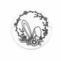 Bănuț urechi de iepuraș în cunună florală argint 925 16.5mm E1441