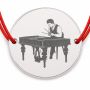 Brățară argint 925 cu bănuț țambal, șnur reglabil — cadou muzician B-E1430