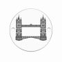 Bănuț gravat Tower Bridge Londra din argint 925, gravură laser 16.5mm E2015