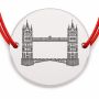 Brățară argint 925 cu bănuț Tower Bridge, șnur reglabil — cadou Londra B-E2015