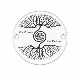 Bănuț argint 925 gravat Arborele Vieții, As Above So Below, Ø 16,5 mm — spiritual E0311