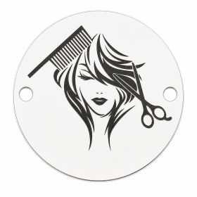 Pandantiv bănuț argint 925 coafeză hairstyle, gravură laser 16.5mm E1475