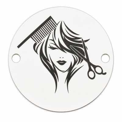Pandantiv bănuț argint 925 coafeză hairstyle, gravură laser 16.5mm E1475