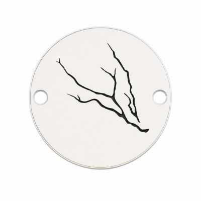 Conector brățară bănuț fulger din argint 925, gravură laser 12mm E1228