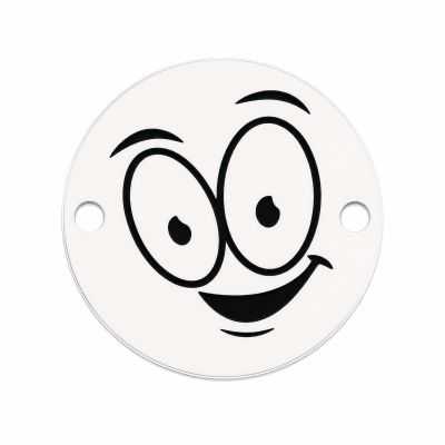 Pandantiv emoji vesel din argint 925, gravură laser 16.5mm E1044