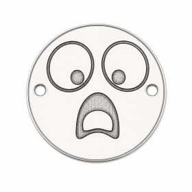Charm emoji surprins din argint 925, gravură laser 16.5mm E1051