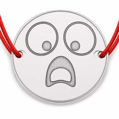 Brățară argint 925 cu bănuț emoji, șnur reglabil — cadou simbolic B-E1051