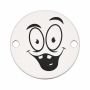 Charm emoji zurliu vesel din argint 925, gravură laser 16.5mm E1062