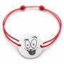 Brățară argint 925 cu bănuț emoji, șnur reglabil — cadou simbolic B-E1062