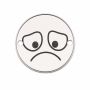 Charm emoji trist din argint 925, gravură laser 16.5mm E1064