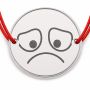 Brățară argint 925 cu bănuț emoji, șnur reglabil — cadou simbolic B-E1064