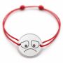 Brățară argint 925 cu bănuț emoji, șnur reglabil — cadou simbolic B-E1064