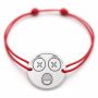 Brățară argint 925 cu bănuț emoji, șnur reglabil — cadou simbolic B-E1050