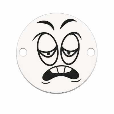 Charm emoji răcit din argint 925, gravură laser 16.5mm E1060