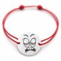 Brățară argint 925 cu bănuț emoji, șnur reglabil — cadou simbolic B-E1060