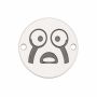 Charm emoji care plânge din argint 925, gravură laser 16.5mm E1045