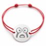 Brățară argint 925 cu bănuț emoji, șnur reglabil — cadou simbolic B-E1045