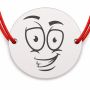 Brățară argint 925 cu bănuț emoji, șnur reglabil — cadou simbolic B-E1052