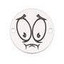 Charm emoji îngrețoșat din argint 925, gravură laser 16.5mm E1059