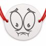 Brățară argint 925 cu bănuț emoji, șnur reglabil — cadou simbolic B-E1059