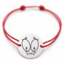 Brățară argint 925 cu bănuț emoji, șnur reglabil — cadou simbolic B-E1059