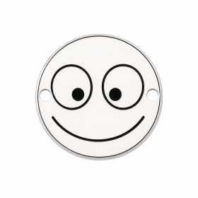 Charm emoji prietenos zâmbitor din argint 925, gravură laser 16.5mm E1055