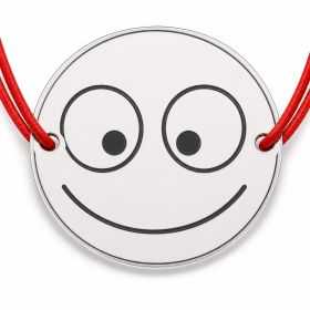 Brățară argint 925 cu bănuț emoji, șnur reglabil — cadou simbolic B-E1055