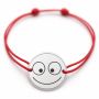 Brățară argint 925 cu bănuț emoji, șnur reglabil — cadou simbolic B-E1055