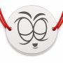 Brățară argint 925 cu bănuț emoji, șnur reglabil — cadou simbolic B-E1063
