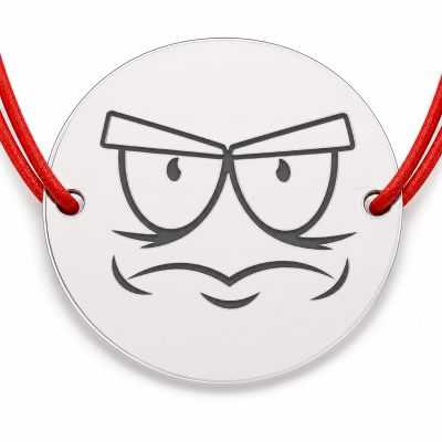 Brățară argint 925 cu bănuț emoji, șnur reglabil — cadou simbolic B-E1056