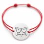 Brățară argint 925 cu bănuț emoji, șnur reglabil — cadou simbolic B-E1056