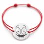 Brățară argint 925 cu bănuț emoji, șnur reglabil — cadou simbolic B-E1042