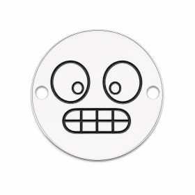 Charm emoji înfrigurat din argint 925, gravură laser 16.5mm E1053