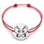 Brățară argint 925 cu bănuț emoji, șnur reglabil — cadou simbolic B-E1048