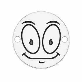 Bănuț argint 925 emoji liniștit, gravură laser 16.5mm E1073