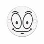 Bănuț argint 925 emoji liniștit, gravură laser 16.5mm E1073