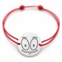 Brățară argint 925 cu bănuț emoji, șnur reglabil — cadou simbolic B-E1073