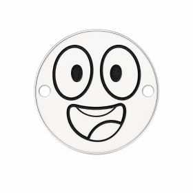 Bănuț argint 925 emoji zâmbăreț, gravură laser 16.5mm E1071