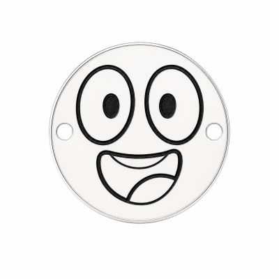 Bănuț argint 925 emoji zâmbăreț, gravură laser 16.5mm E1071