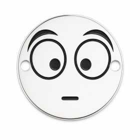 Charm emoji rămas fără cuvinte din argint 925, gravură laser 16.5mm E1065