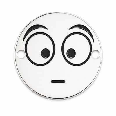 Charm emoji rămas fără cuvinte din argint 925, gravură laser 16.5mm E1065