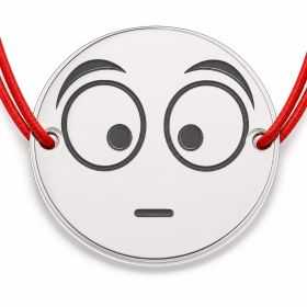 Brățară argint 925 cu bănuț emoji, șnur reglabil — cadou simbolic B-E1065