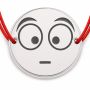 Brățară argint 925 cu bănuț emoji, șnur reglabil — cadou simbolic B-E1065