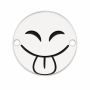 Bănuț argint 925 emoji poznaș cu limba scoasă, gravură laser 16.5mm E1074
