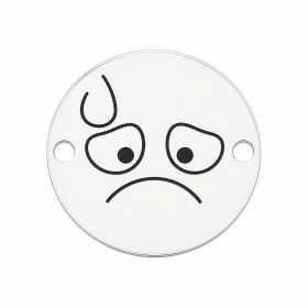 Pandantiv emoji trist din argint 925, gravură laser 16.5mm E1040