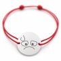 Brățară argint 925 cu bănuț emoji, șnur reglabil — cadou simbolic B-E1040